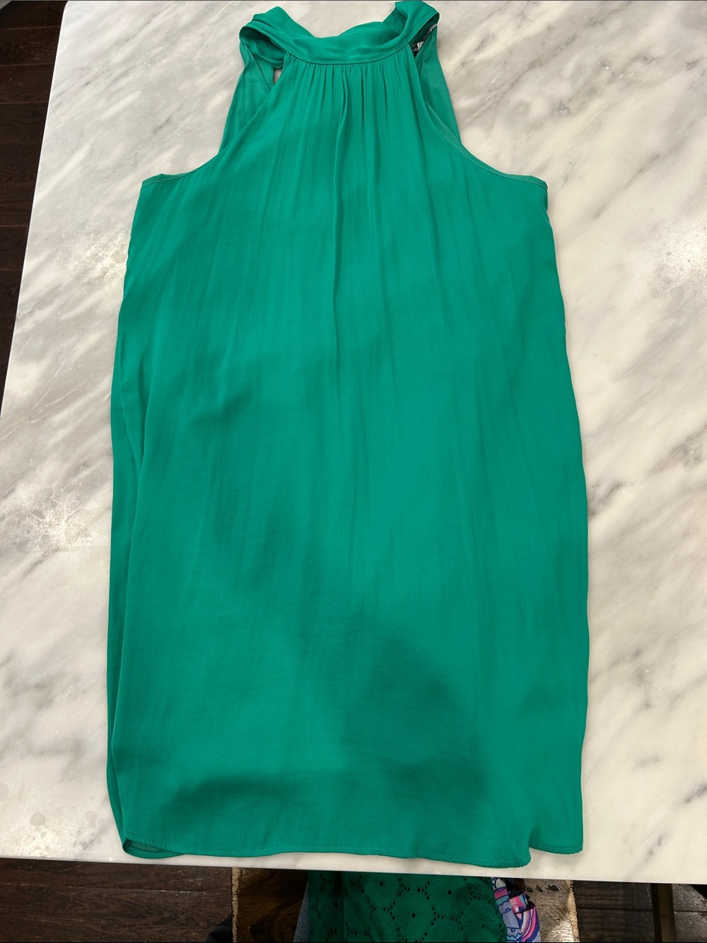 Naked Zebra Emerald Green Sleeveless Shift Dress
